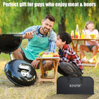 RINPIR 31pcs BBQ Grill Accessories Gifts for Men Dad, Heavy Duty Grilling Tools Gift Set for Father‘s Day, Stainless Steel BBQ Utensils Kit with Mats, Grill Brush in Carrying Bag Brown