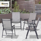 Outsunny Folding Outdoor Patio Chairs Set of 4 Stackable Portable for Deck, Garden, Camping and Travel