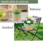 12-Inch Self Watering Planters with Drainage Holes, Large Flower Pots for Indoor Outdoor Plants, Garden Pots Green