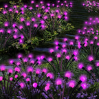 Kohlrabi Solar Garden Lights Outdoor, 4 Pack 40 LED Solar Pink Firefly Lights Waterproof, Starburst Wind Swaying Light for Outside Yard Patio Planter Flower Bed Walkway Christmas Decoration