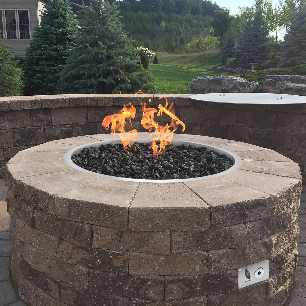 stanbroil 31 inch drop-in round fire pit with on a desk or shelf