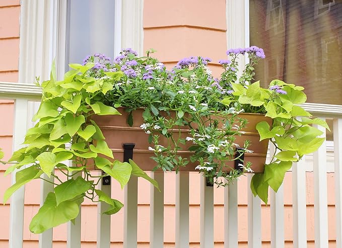 Achla Designs Medium Copper Flower Box with Wall Brackets