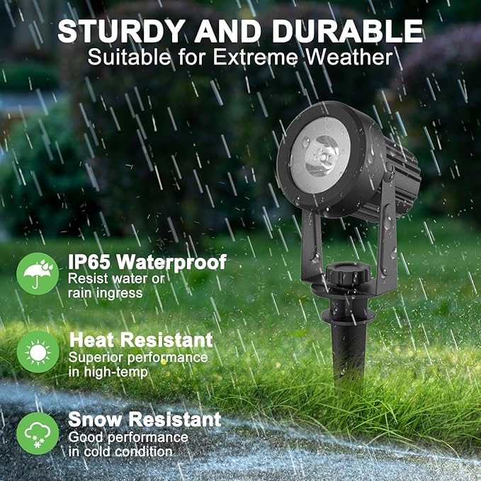 Solar Spotlights Outdoor Waterproof, Warm White Landscape Spotlights, Decorative Solar Spot Lighting for Garden, Yard, Pathway, Lawn, Poolside, Party, 2-in-1 Mounted (Warm White, 2 Pack)