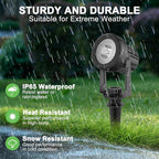Solar Spotlights Outdoor Waterproof, Warm White Landscape Spotlights, Decorative Solar Spot Lighting for Garden, Yard, Pathway, Lawn, Poolside, Party, 2-in-1 Mounted (Warm White, 2 Pack)