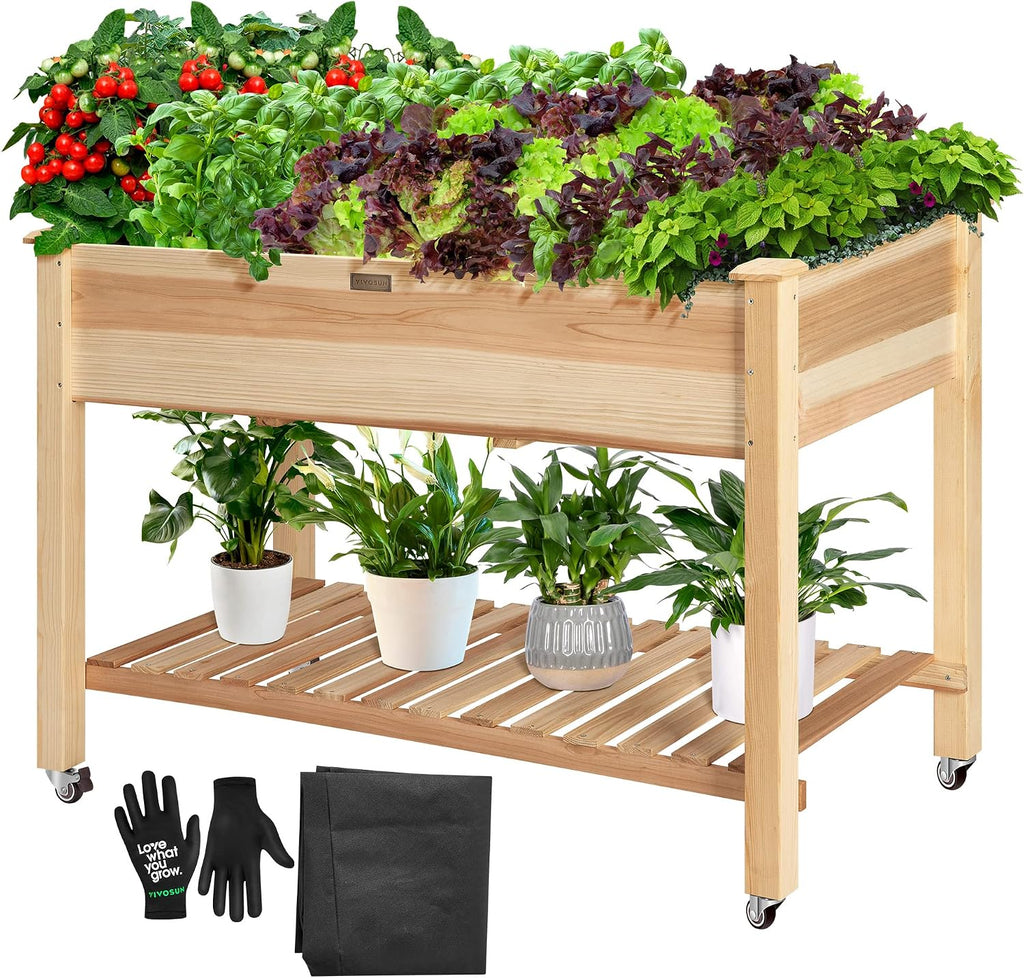 vivosun raised garden bed with legs & wheels, main product view