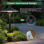 Low Voltage Pathway Lights (8.5'' Shade, 21.5'' Tall)，12V Outdoor LED Landscape Path Lights Wired, Aluminum Pathway Lighting with 3W 2700K Replaceable Bulb for Walkway Garden Yard, 6 Pack