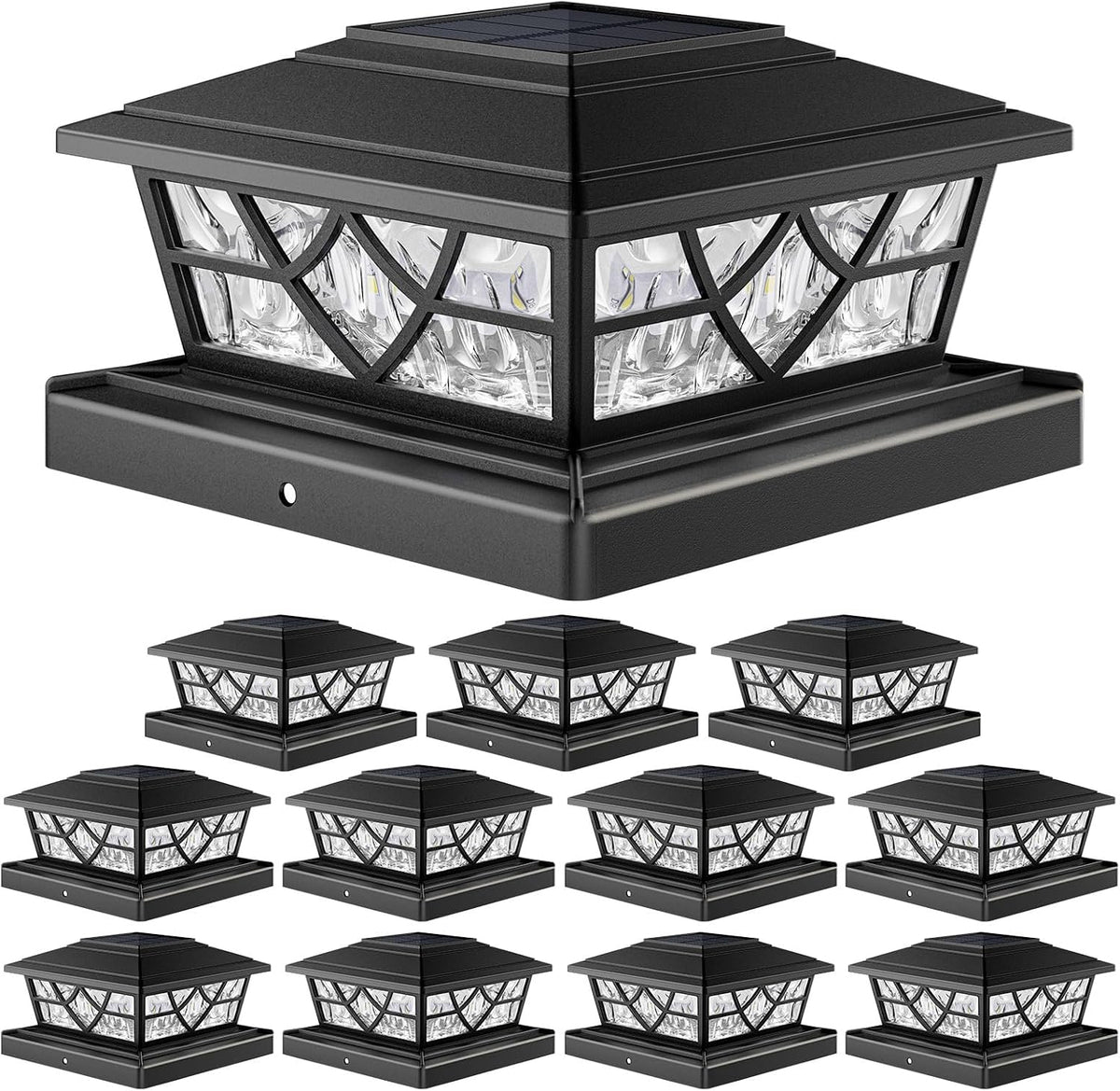 aponuo solar post cap lights 4x4 5x5 6x6, main product view