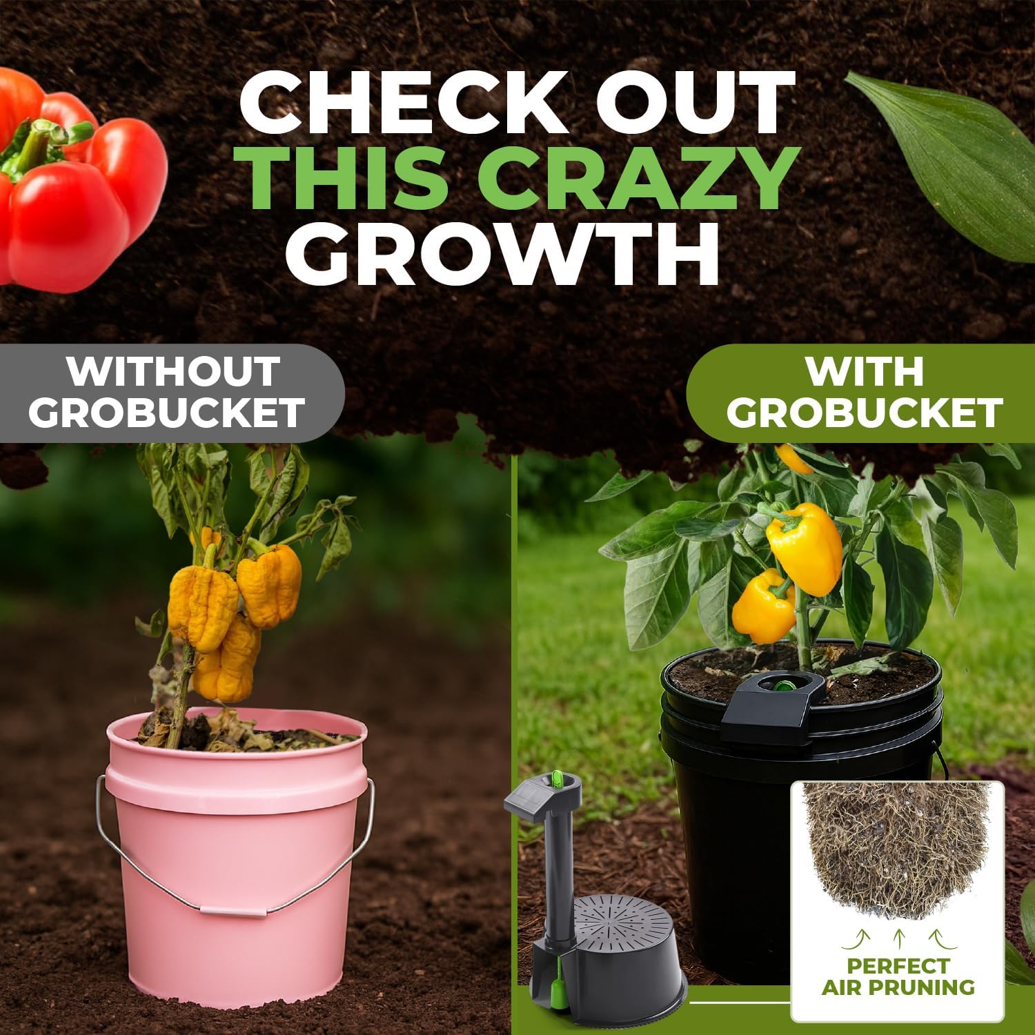 Self Watering Planter Insert w/LifeTested Technology, Water Reservoir & Level Indicator - Turn Any 5-Gal Bucket into a DIY, Portable Automatic Container Indoor-Outdoor Garden, 3-Pack
