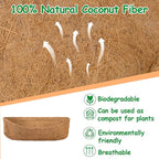 3 Pack Coco Liners for Window Planter Box - 24in 100% Natural Coconut Coir Fiber Liner Replacement for Deck Flower Box, Garden Railing Fence Trough, Wall Planter Basket, Vegetables Pot
