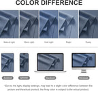 RYB HOME Outdoor Curtains for Patio Waterproof Block Sunlight Thermal Insulated Privacy Assured Thick Outside Curtains for Pergola, Deck, Gazebo, W52 x L90, Stone Blue, 1 Panel