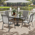 UDPATIO Patio Chairs Set of 4, Stackable Outdoor Dining Chairs with High Back, Breathable Textilene Fabric Outdoor Chair All Weather, 350LBS Capacity for Garden, Backyard (Light Grey)