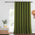 NICETOWN Patio Door Curtain Sound Blocking, Bedroom Privacy Room Divider Curtain, Thermal Insulated Blackout Closet Sliding Door Shade (1 Panel, 100" Wide x 120" Long, Olive Green)