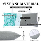 HOMBYS 32" x 14" Shredded Memory Foam Hammock Pillow for Outdoor, Waterproof and Weatherproof Pillow with Durable Ties (Gray)