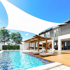 Quictent 185G HDPE Stripe Color Rectangle Sun Shade Sail Canopy White 98% UV Block Outdoor Patio Garden with Hardware Kit 24 x 24 ft