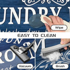Lansny 20''x48'' Laundry Room Rug Non Slip Waterproof Laundry Mat | Navy Blue;Laundry Room Runner Rug;Farmhouse Laundry rug for Bathroom Washroom Mudroom Floor Decor;4ft Runner Rug Non Skid