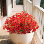 12 Bundles Artificial Pansy Flowers for Outdoor, Faux Silk Pansies Spring Flowers Outside for Planter Front Door Porch Patio Yard Window Box Home Decor (Red)