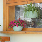 T4U 10 Inch Hanging Planters for Indoor Outdoor Plants, 2 Pack Plastic Hanging Planter, Indoor Hanging Plant Pots, Hanging Basket with Drainage Holes, Flower Pots for Garden Home Decor，Green