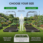 Garden Arch Trellis for Climbing Plants, 83" High Metal Cucumber Trellis & Tomato Cage, Rustproof Steel Tunnel Support for Squash, Pumpkin, Vegetables with Screw Fixation (32.3" L x 39.4" W)