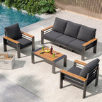 aoxun patio furniture set, aluminum outdoor furniture with shown in use