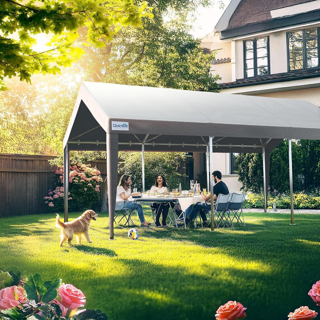 quictent 10x20 ft carports with side zipper doors, view 9