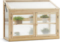 mcombo wooden cold frame garden greenhouse flower planter, main product view