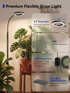Grow Lights for Indoor Plants,Full Spectrum Plant Light with Stand | 20W Floor Grow Light with Adjustable Height, 3/9/12 Timer, Dimming & 3 Growth Modes for Houseplants, Herbs and Indoor Gardens