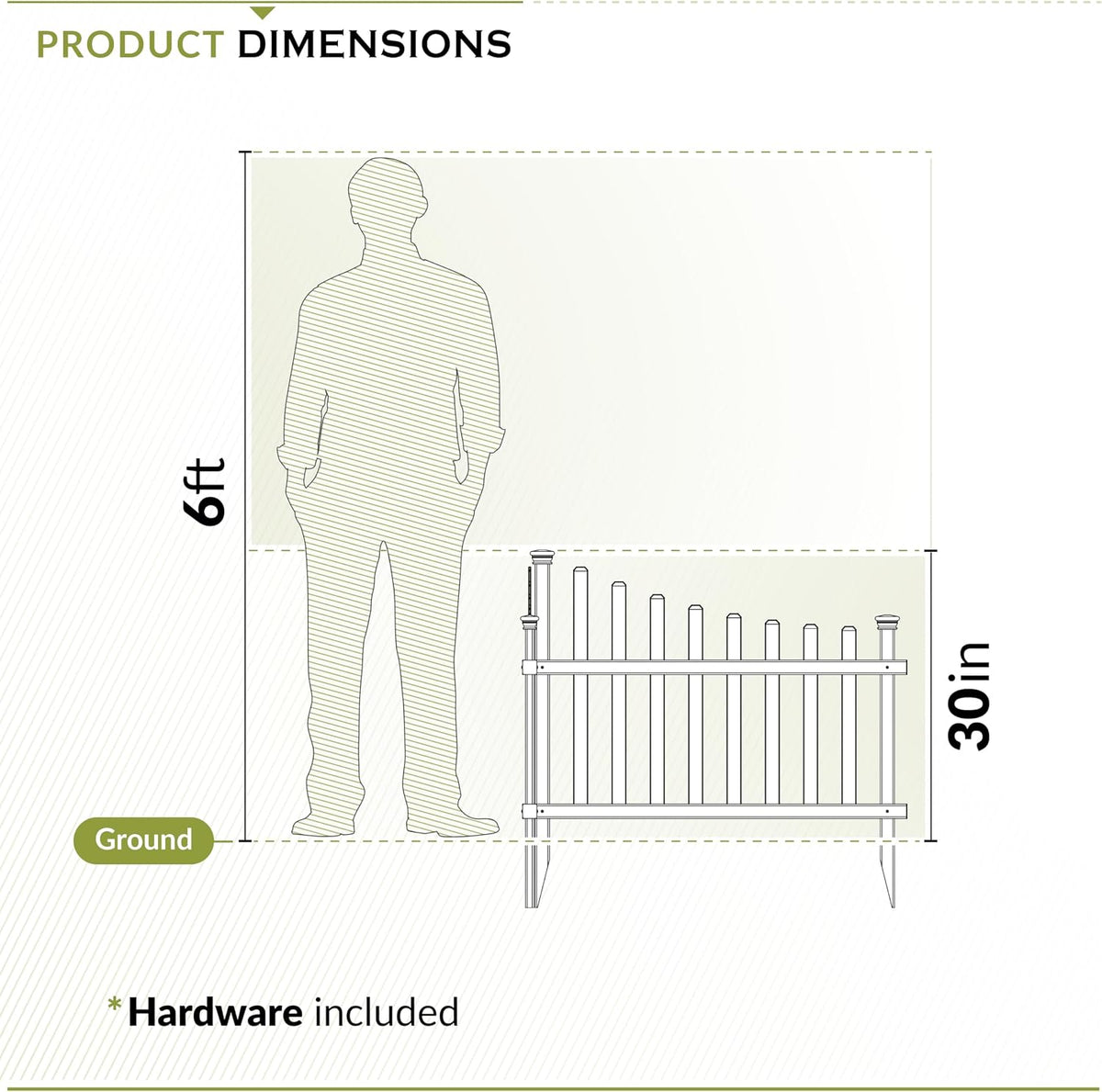 zippity ashley corner picket fence, white vinyl diy, package contents