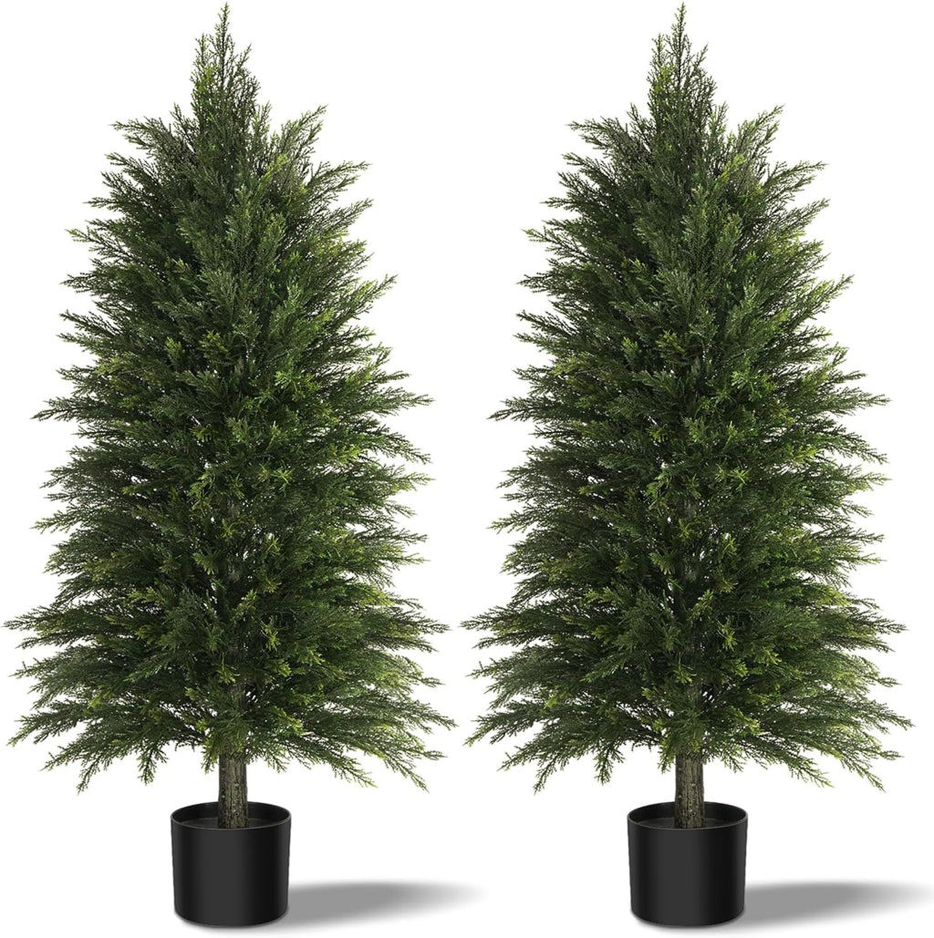 4ft full artificial cedar trees set of 2, main product view