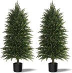 4ft full artificial cedar trees set of 2, main product view