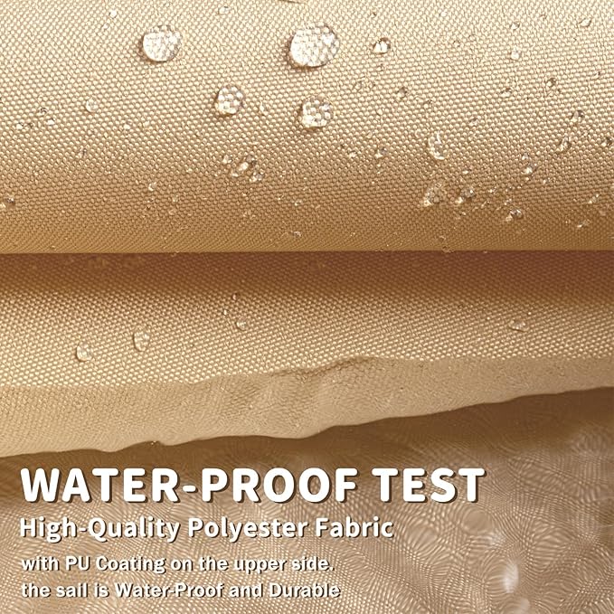 LOVE STORY Right Triangle 15'x15'x21.2' Waterproof Sun Shade Sail Canopy UV Block for Outdoor Patio Backyard Carport,Sand(We Make Custom Size)