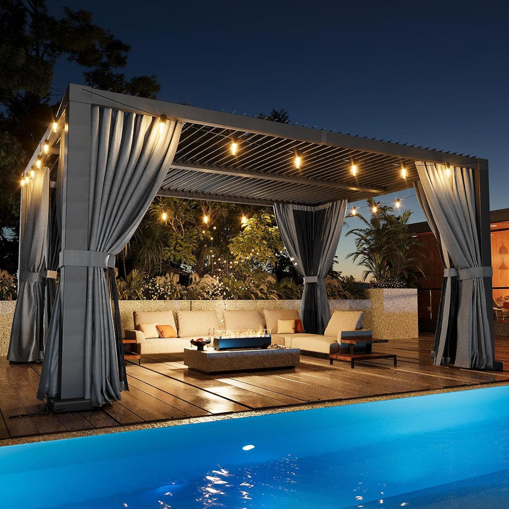 aoxun louvered pergola 12' x16' full-aluminum outdoor gazebo, main product view