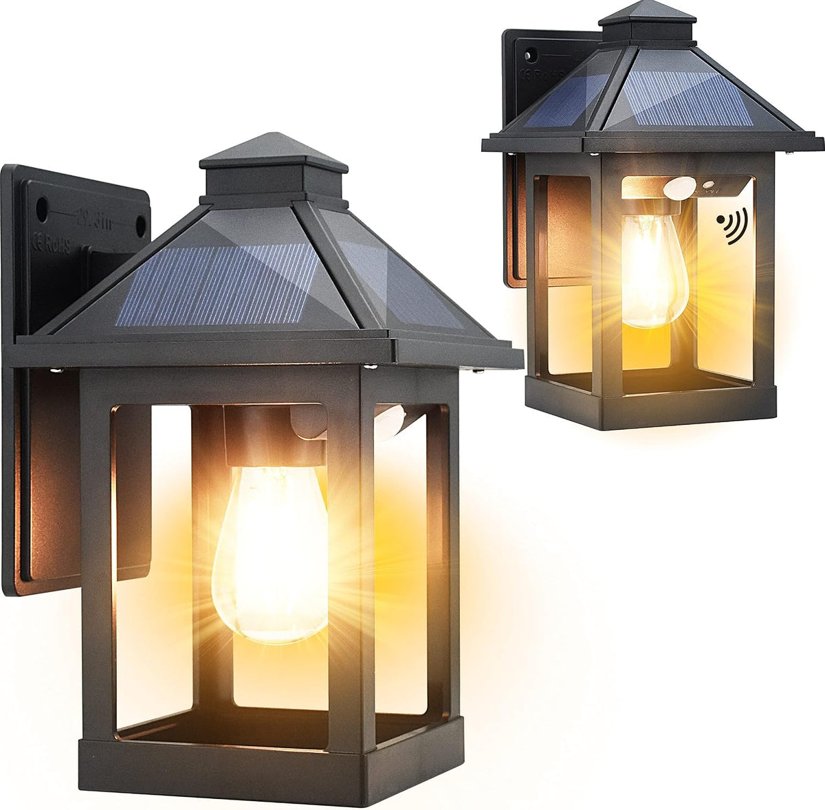 solar wall lanterns outdoor with 3 modes, dusk, main product view