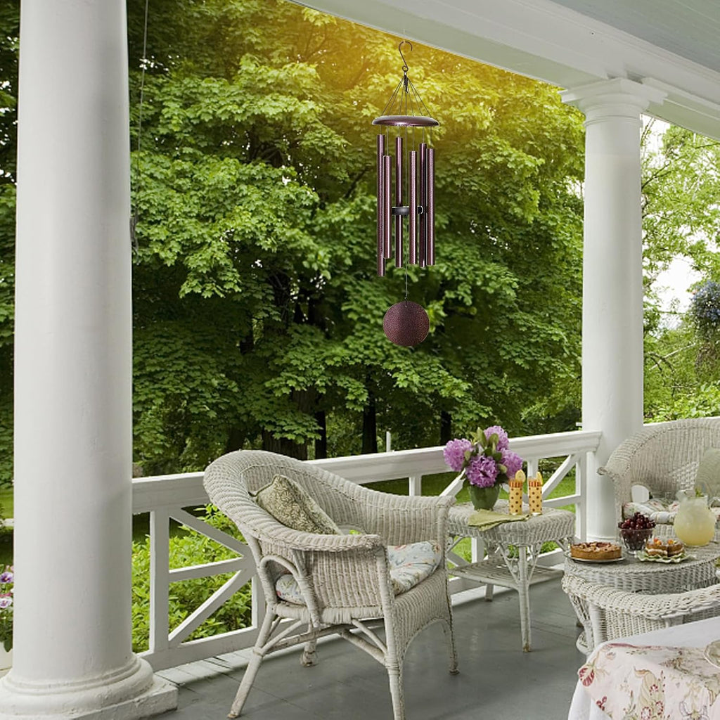 fdocoi wind chimes for outside deep tone,38'' large shown in use