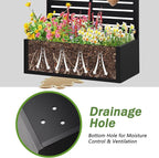 Metal Raised Garden Bed with Trellis,Planter Box for Climbing Plants, Vegetables & Vines, Features Drainage Holes and Privacy Screen.raised garden beds outdoor planters for porch (White, 71"x35"x16")