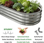 Galvanized Raised Garden Bed for Outdoor: 4X2X1ft Durable Metal Vegetable Plant Container Kit - Oval Planter Box for Gardening Flower Trough （2 Pack）