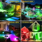 ROSHWEY Solar Outdoor Lights Waterproof, 9 Lighting Modes Halloween Christmas Solar Garden Light Colored Landscape Spotlights Spot Lights Outdoor Lighting for Backyard House Yard Pool Patio- 4 Pack