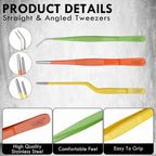HADIZ Garden Tweezers set of 3,15cm Size Stainless Steel for Succulents & Cactus Plant Care and Maintenance Multi Purpose Tools