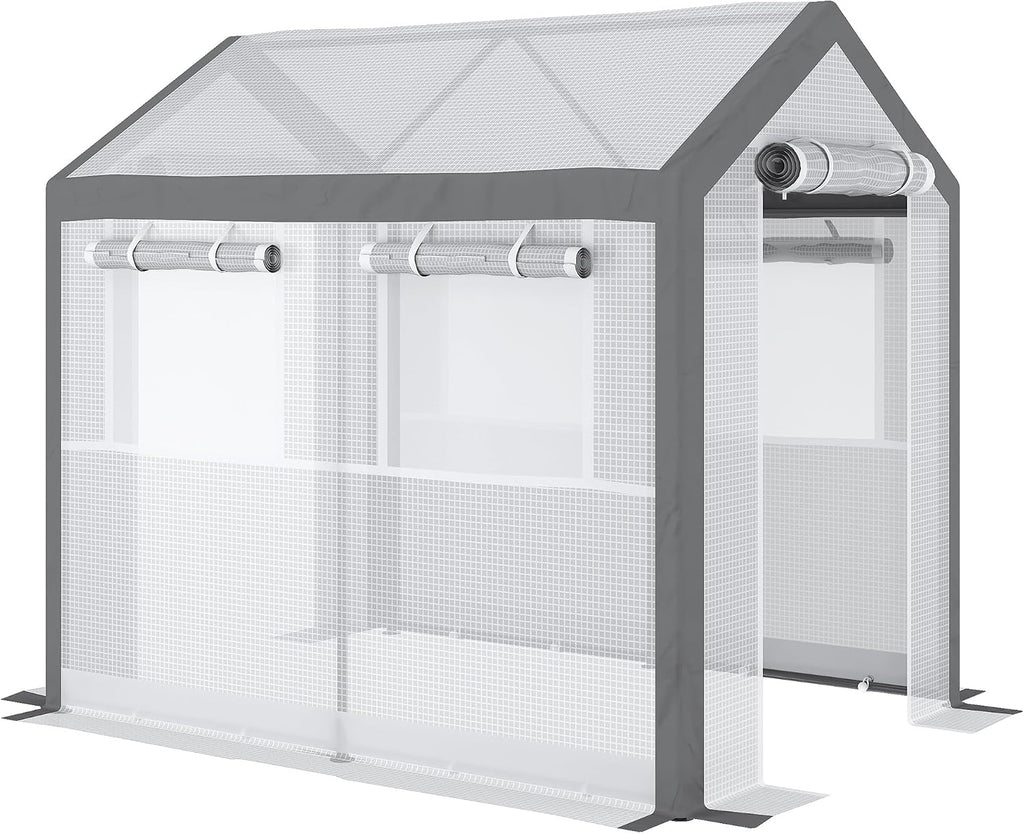 outsunny 8' x 6' x 7.5' walk-in greenhouse, package contents