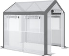 outsunny 8' x 6' x 7.5' walk-in greenhouse, package contents
