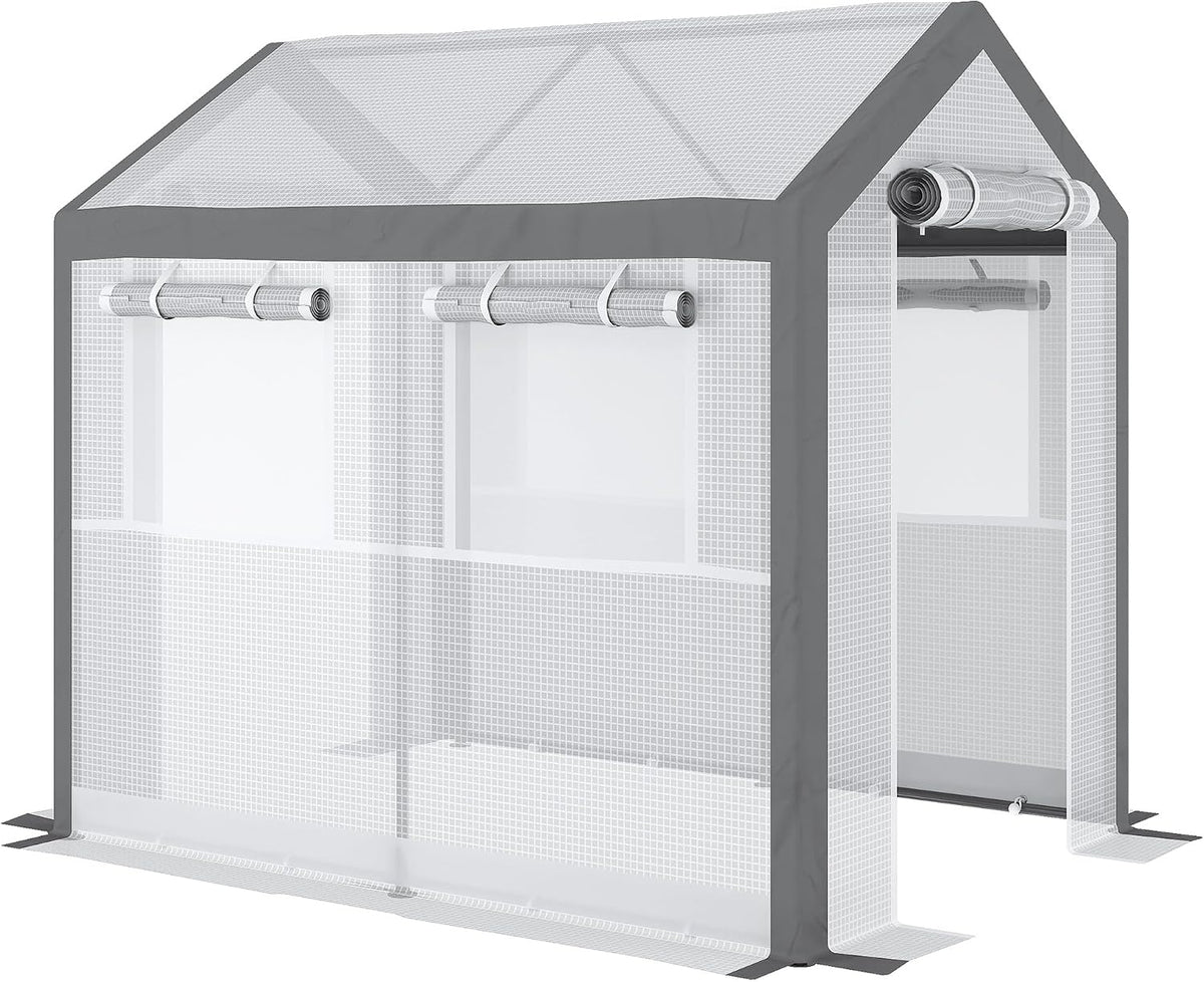 outsunny 8' x 6' x 7.5' walk-in greenhouse, package contents