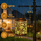 Flamingo Outdoor Garden Solar Lantern Waterproof Decorative Hanging Decor | Solar Powered Birthday Gifts for Women Mom Grandma Waterproof Metal Hanging Light for Patio Yard Porch Backyard