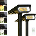 Solar Spotlights Outdoor Waterproof 4000mAh 3 Color with Remote | LED Landscape Spot Light with Timer & Adjustable Brightness for Pool, Trees, Flags, House Wall & Yard Decor