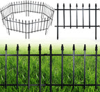arifaro 5 panels metal garden fence 18" h, main product view
