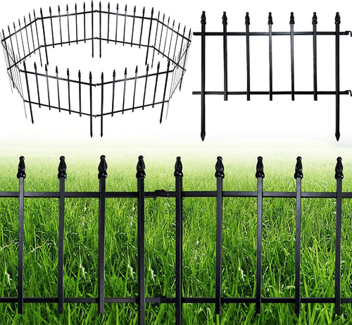 arifaro 5 panels metal garden fence 18" h, main product view