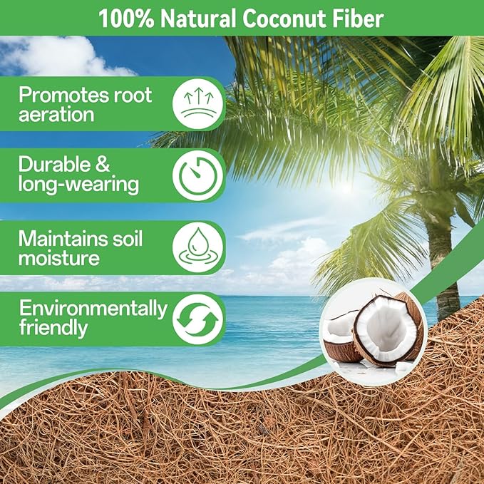 ZeeDix 36 Inch Trough Coconut Liners for Planters (4-Pack) - 100% Natural Coconut Coir Fiber Planter Liners Replacement for Window Boxes, Wall Baskets, Deck Flower Boxes, Garden Railing Fence Troughs