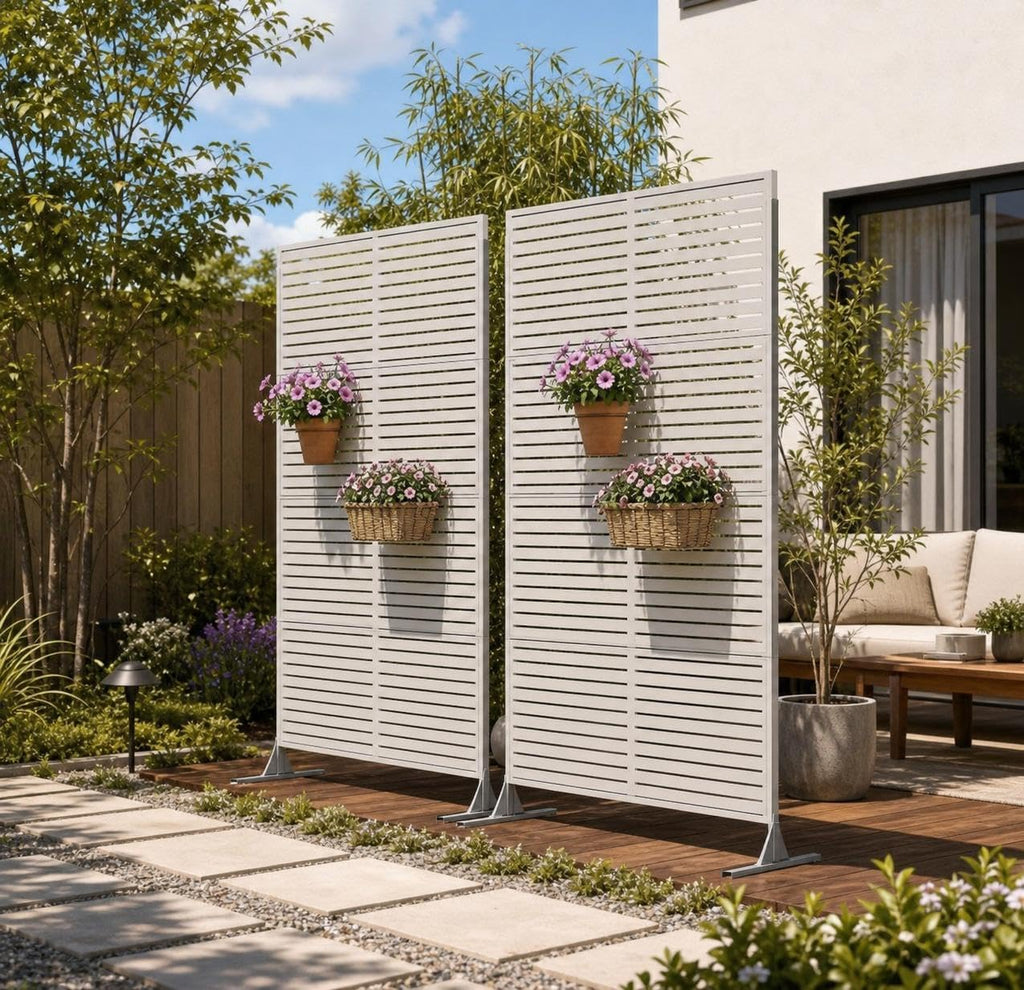 garvee 2pcs metal garden privacy screen 72x47, freestanding, main product view