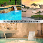 Waterfall Pool Fountain 304 Stainless Steel 11.8" Rectangular Waterfall Spillway for Pools, Fountains,Pond and Spa's
