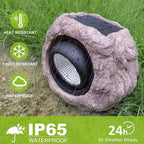 Outdoor Solar rock lights,IP65 Waterproof LED Super Bright spotlights, suitable for house exteriors, stairways, garden statues, sidewalks, pond rock landscapes, and palm tree display lighting- 2Pcsk