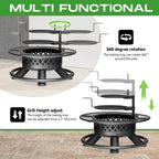 panovue 47 inch outdoor wood burning fire pit on a desk or shelf