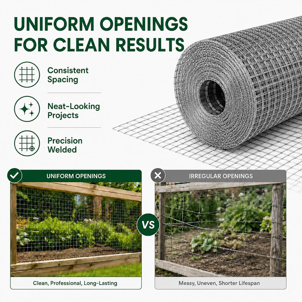 Trenk Hardware Cloth 1/2 Inch Chicken Wire Fencing 48" x 100' 19 Gauge | Heavy-Duty Galvanized Chicken Wire Mesh Roll for Garden Fencing, Gopher Wire, and Long-Lasting Wire Fencing Use